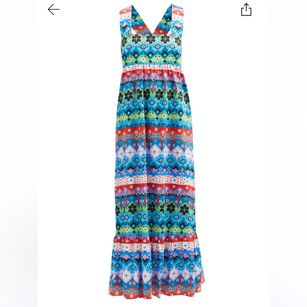 Borgo De Nor Mila Floral Print Cotton MIDI Dress